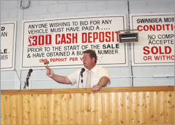 Swansea Motor Auctions auctioneer in action